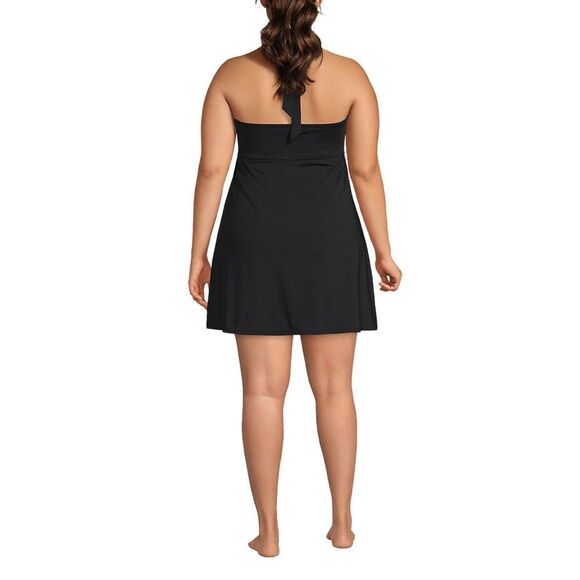 Land's End Plus Size Square Neck Halter One Piece Swimsuit Dress Navy Size 1X - Picture 8 of 10